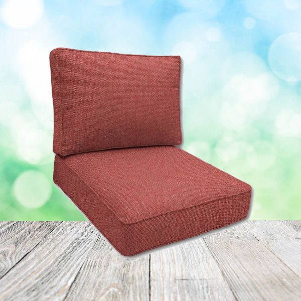 Sunbrella Heritage Scarlet Patio Chair Replacement Cushions