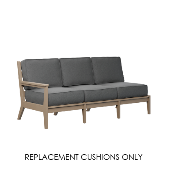 Update your modular outdoor seating with custom replacement cushions for the Berlin Gardens Mayhew Right Arm Sofa. Whether your existing cushions are worn, faded, or flattened, our replacements are crafted using the exact original dimensions provided by Berlin Gardens, ensuring a perfect fit with no measuring required.  This set includes three seat cushions and three back cushions, made specifically for the right-arm facing configuration of the Mayhew sectional sofa. Constructed with boxed styling, optional piping, and durable zipper openings, these cushions offer a crisp, tailored appearance and long-lasting comfort.  Choose from over 500 genuine Sunbrella® fabrics, known for their industry-leading resistance to fading, water, mildew, and stains. Custom sewn in the USA with high-quality outdoor foam or polyfill, these cushions are the perfect way to refresh your sectional while maintaining a cohesive, high-end look.  What’s Included: (3) Seat Cushions – sized to fit Mayhew Right Arm Sofa  (3) Back Cushions – cut to match Berlin Gardens’ original specifications  Key Features: Made for the Berlin Gardens Mayhew Right Arm Sofa  Crafted to match original manufacturer dimensions  Over 500 Sunbrella® performance fabric options  Boxed construction with optional piping detail  Zippered cushion covers for easy care  USA-made using premium outdoor materials  UV, fade, mildew, and water resistant  Klarna available at checkout