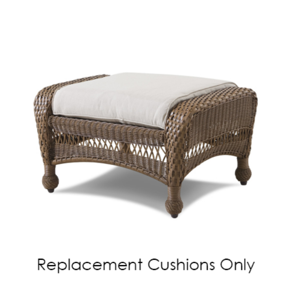Erwin & Sons Havana Collection Ottoman Replacement Cushions | All-Weather Wicker