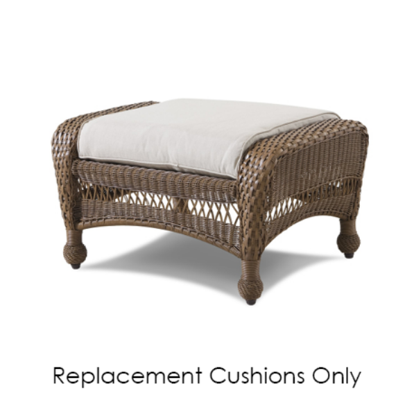 Erwin & Sons Homecoming Collection Ottoman Replacement Cushions | All-Weather Wicker