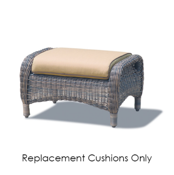 Erwin & Sons Barbados Collection Ottoman Replacement Cushions | All-Weather Wicker