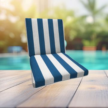 Sunbrella Cabana Regatta Universal Patio Chair Cushion With Ties
