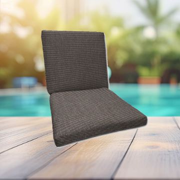 Sunbrella Canvas Coal Universal Patio Chair Cushion With Ties