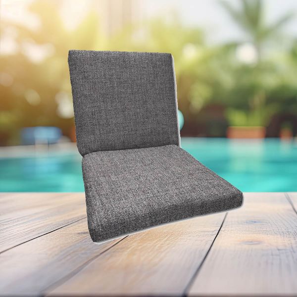 Sunbrella Cast Slate Universal Patio Chair Cushion With Ties