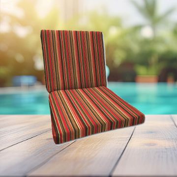 Sunbrella Dorsett Cherry Universal Patio Chair Cushion With Ties