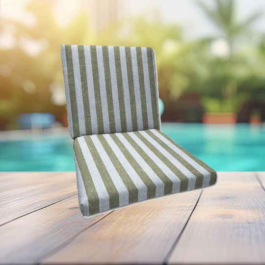 Sunbrella Sail Away Aloe Universal Patio Chair Cushion With Ties