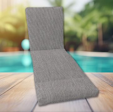 Classic Universal Chaise Lounge Cushions | Sunbrella Revive Pewter Fabric | 3 Sizes