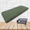 Boxed Wicker Bench Cushion with Rounded Back – Bliss Aloe Outdoor Fabric