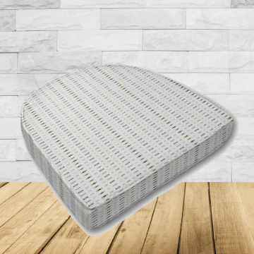 Wicker Patio Chair Cushions with a rounded back Boxed Double Piped Patio Dining Chair Seat Pad or Seat Cushion from Cascadia Outdoor Cushions