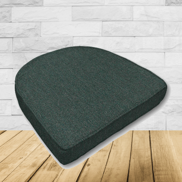 Cushion for wicker patio chairs, contoured or rounded at the back, Designed specifically for outdoor wicker patio chairs.