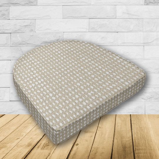 Wicker Patio Chair Cushions with a rounded back Boxed Double Piped Patio Dining Chair Seat Pad or Seat Cushion from Cascadia Outdoor Cushions