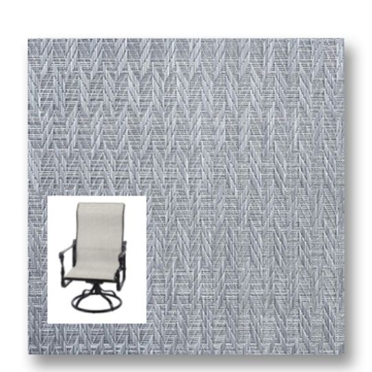 Twitchell Textilene Sunsure Silver Lining Patio Chair Replacement Sling Fabric