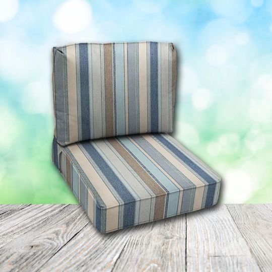 Deep Seating Patio Chair Cushions | Center Seam Style | Sunbrella
