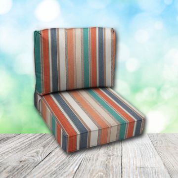 Deep Seating Patio Chair Cushions | Center Seam Style | Sunbrella