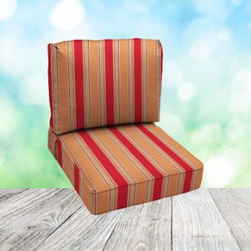 Deep Seating Patio Chair Cushions | Center Seam Style | Sunbrella
