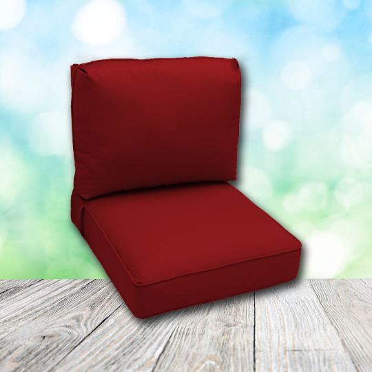 Deep Seating Patio Chair Cushions | Center Seam Style | Sunbrella