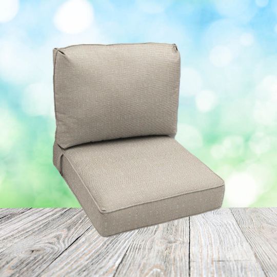 Deep Seating Patio Chair Cushions | Center Seam Style | Sunbrella