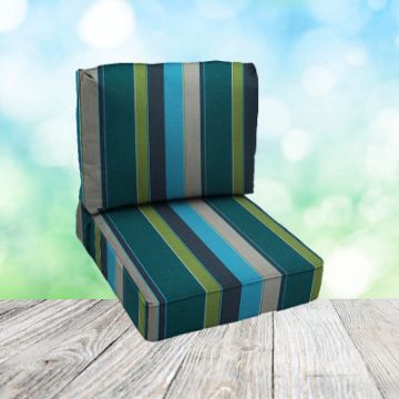 Deep Seating Patio Chair Cushions | Center Seam Style | Sunbrella
