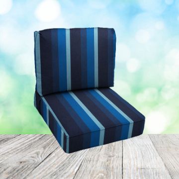 Deep Seating Patio Chair Cushions | Center Seam Style | Sunbrella