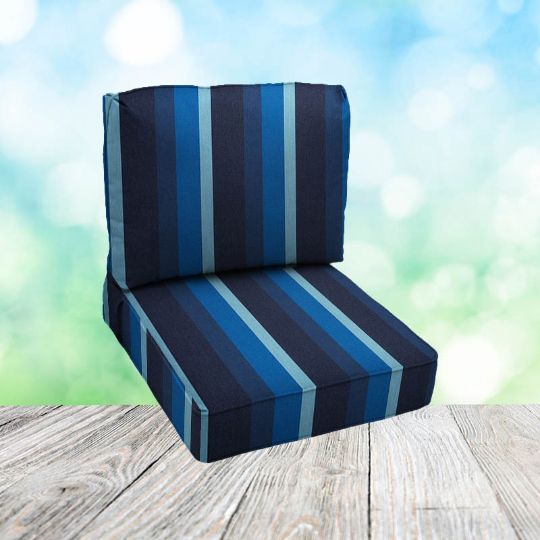 Deep Seating Patio Chair Cushions | Center Seam Style | Sunbrella