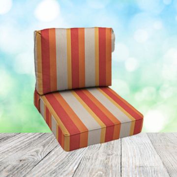 Deep Seating Patio Chair Cushions | Center Seam Style | Sunbrella