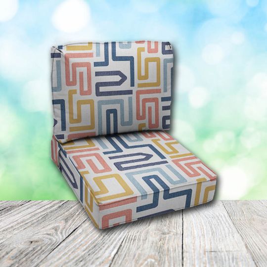 Deep Seating Patio Chair Cushions | Center Seam Style | Sunbrella