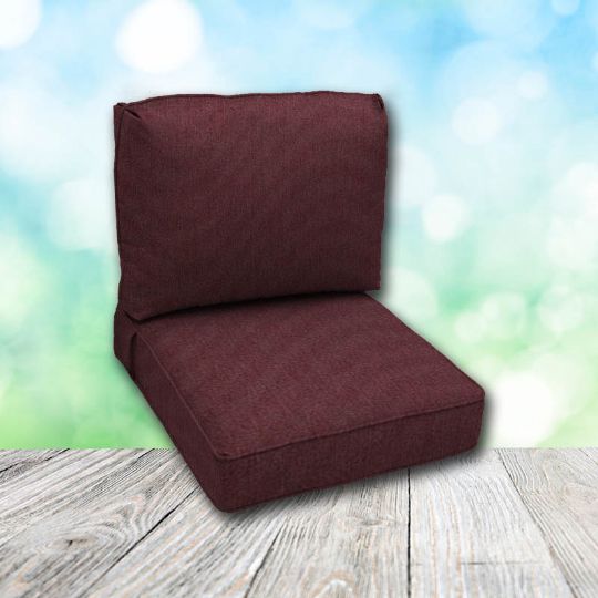 Deep Seating Patio Chair Cushions | Center Seam Style | Sunbrella
