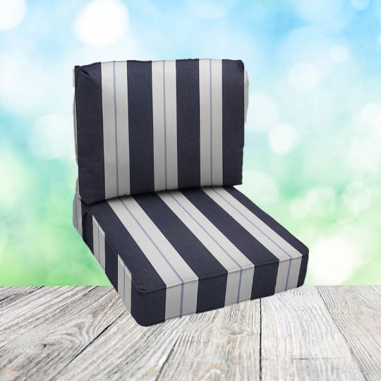 Deep Seating Patio Chair Cushions | Center Seam Style | Sunbrella
