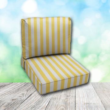 Deep Seating Patio Chair Cushions | Center Seam Style | Sunbrella