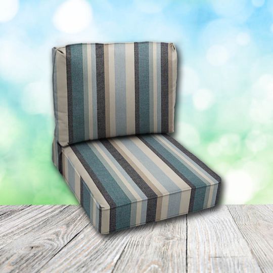 Deep Seating Patio Chair Cushions | Center Seam Style | Sunbrella