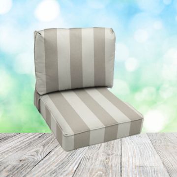 Deep Seating Patio Chair Cushions | Center Seam Style | Sunbrella