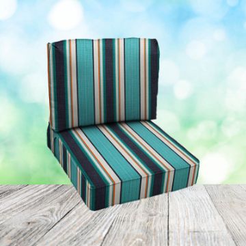 Deep Seating Patio Chair Cushions | Center Seam Style | Sunbrella