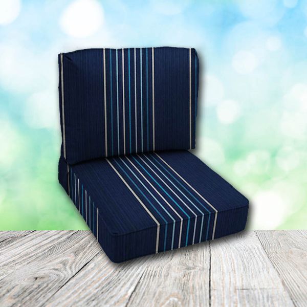 Deep Seating Patio Chair Cushions | Center Seam Style | Sunbrella