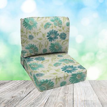 Deep Seating Patio Chair Cushions | Center Seam Style | Sunbrella