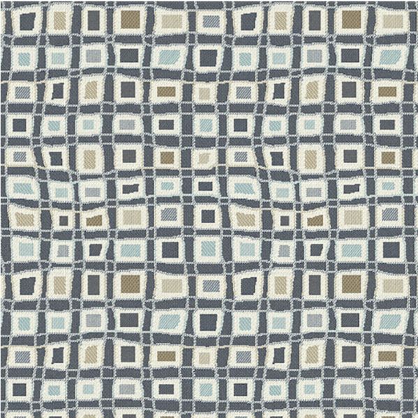 Sunbrella Mosaic Squares Denim outdoor fabric for patio furniture cushions and outdoor pillows