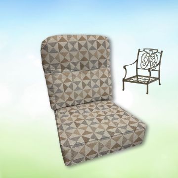 Sunbrella Array Dune Hanamint Replacement Cushions Club Chair | Estate Back