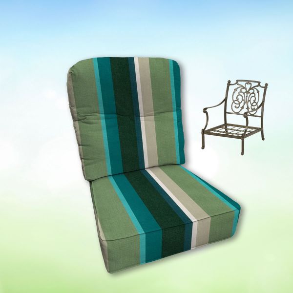 Sunbrella Beaming Lagoon Hanamint Replacement Cushions Club Chair | Estate Back