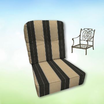 Sunbrella Berenson Tuxedo Hanamint Replacement Cushions Club Chair | Estate Back