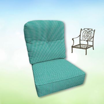 Sunbrella Bliss Breeze Hanamint Replacement Cushions Club Chair | Estate Back
