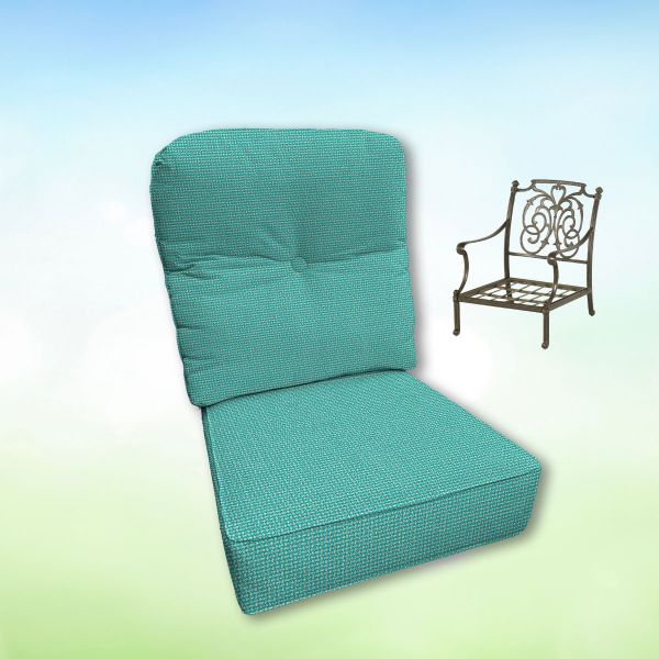 Sunbrella Bliss Breeze Hanamint Replacement Cushions Club Chair | Estate Back