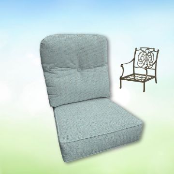 Sunbrella Bliss Dew Hanamint Replacement Cushions Club Chair | Estate Back