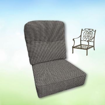 Sunbrella Bliss Smoke Hanamint Replacement Cushions Club Chair | Estate Back