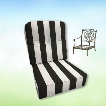 Sunbrella Cabana Classic  Hanamint Replacement Cushions Club Chair | Estate Back