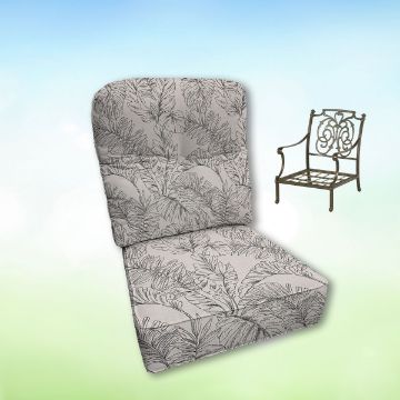 Sunbrella Calm Graphite Hanamint Replacement Cushions Club Chair | Estate Back