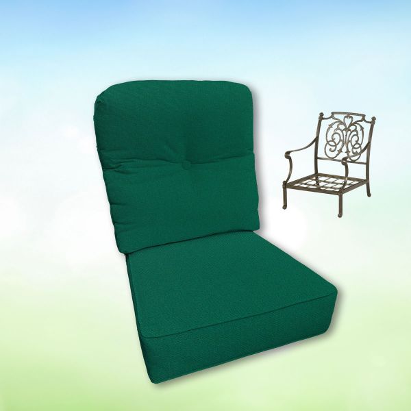 Sunbrella Canvas Forest Green Hanamint Replacement Cushions Club Chair | Estate Back