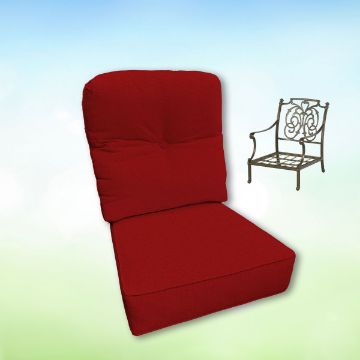 Sunbrella Canvas Jockey Red Hanamint Replacement Cushions Club Chair | Estate Back