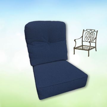 Sunbrella Canvas Navy Hanamint Replacement Cushions Club Chair | Estate Back