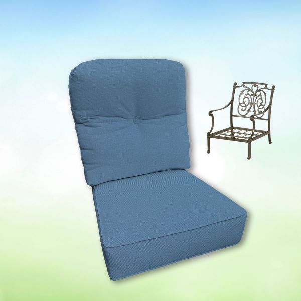Sunbrella Canvas Sapphire Blue Hanamint Replacement Cushions Club Chair | Estate Back
