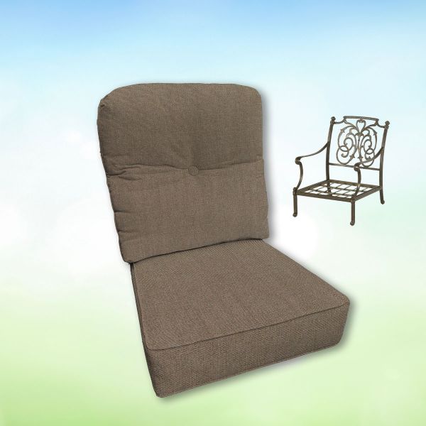 Sunbrella Canvas Taupe Hanamint Replacement Cushions Club Chair | Estate Back