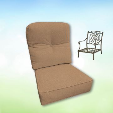 Sunbrella Canvas Raffia Hanamint Replacement Cushions Club Chair | Estate Back